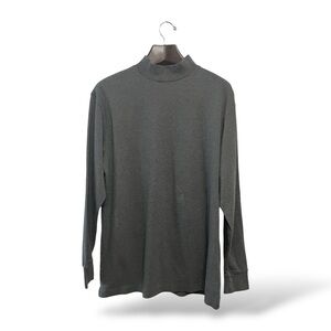 Daniel Cremieux Charcoal Grey  Mock Neck Long Sleeve T-Shirt, Large